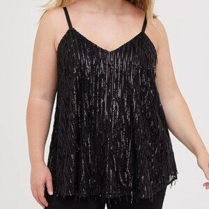 Torrid SEQUIN FRINGE Cami Top